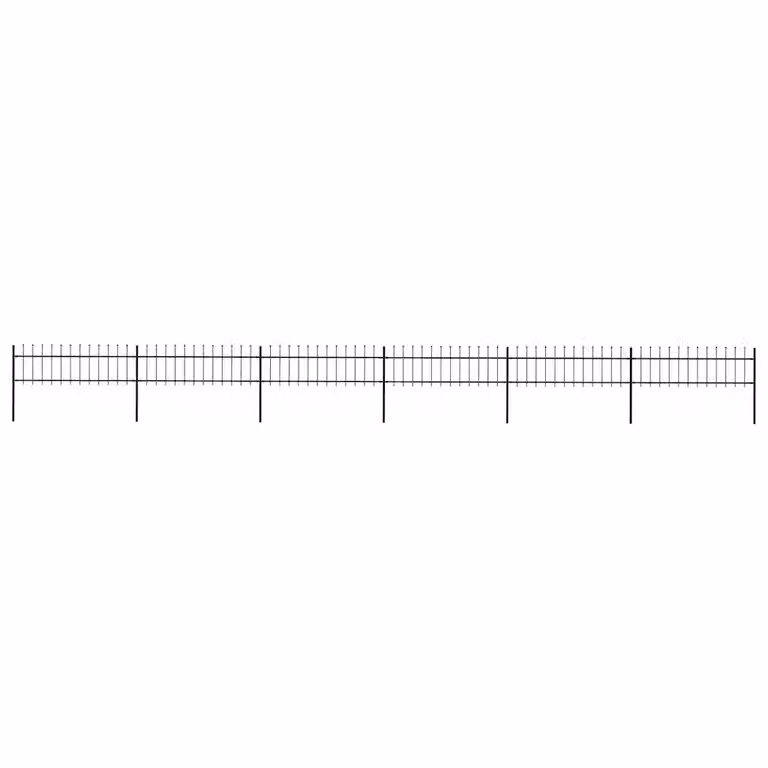 Recinzione da giardino vidaXL in acciaio con punta a lancia nera L: 1005 cm, H: 60 cm