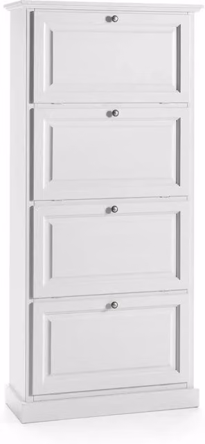 Scarpiera Mobili 2G laccata bianco fumo con 4 ribalte doppie per 24 paia di scarpe L: 80 cm, P: 30 cm, H: 170 cm – 2