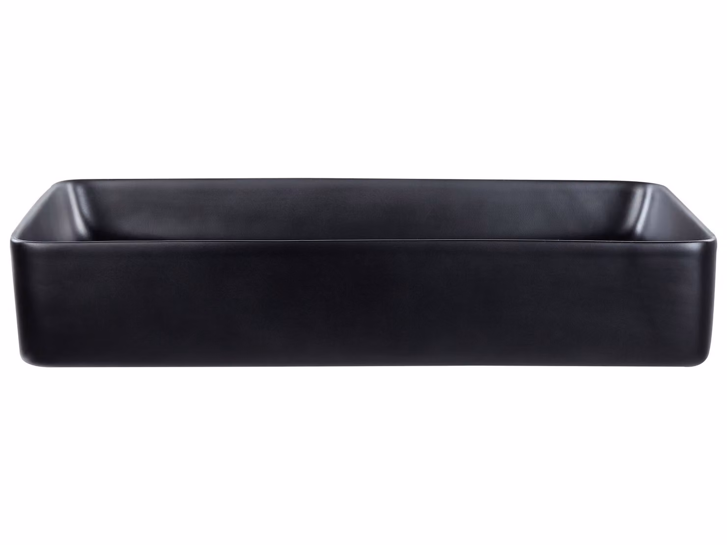 BELIANI Lavabo da appoggio in Vetroceramica nera 61 x 35 cm superficie opaca forma rettangolare bagno stile moderno