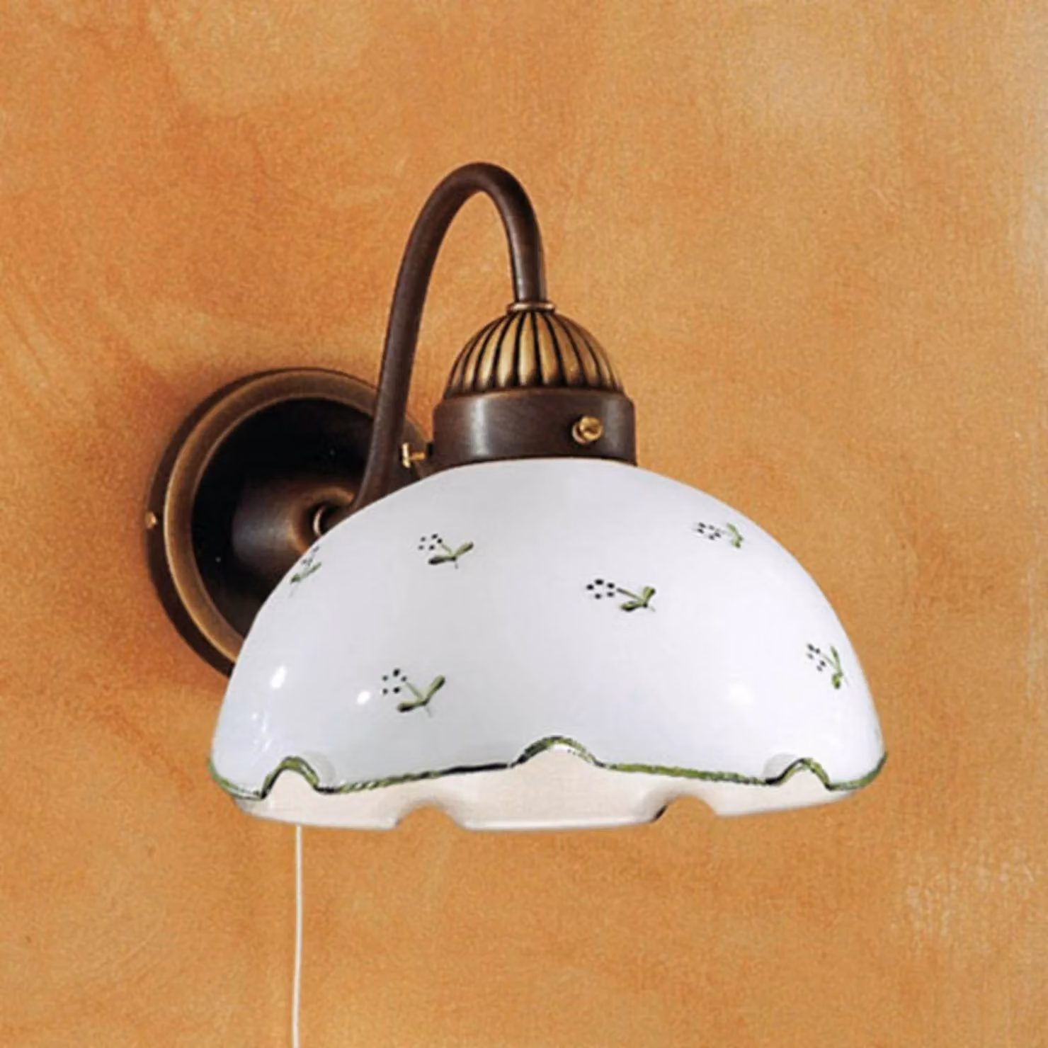 austrolux Applique da parete Nonna Streublume, dimmerabile, Bronzo / Ottone antico, Corridoio, Vetro, Campagna / Rustiche, Applique