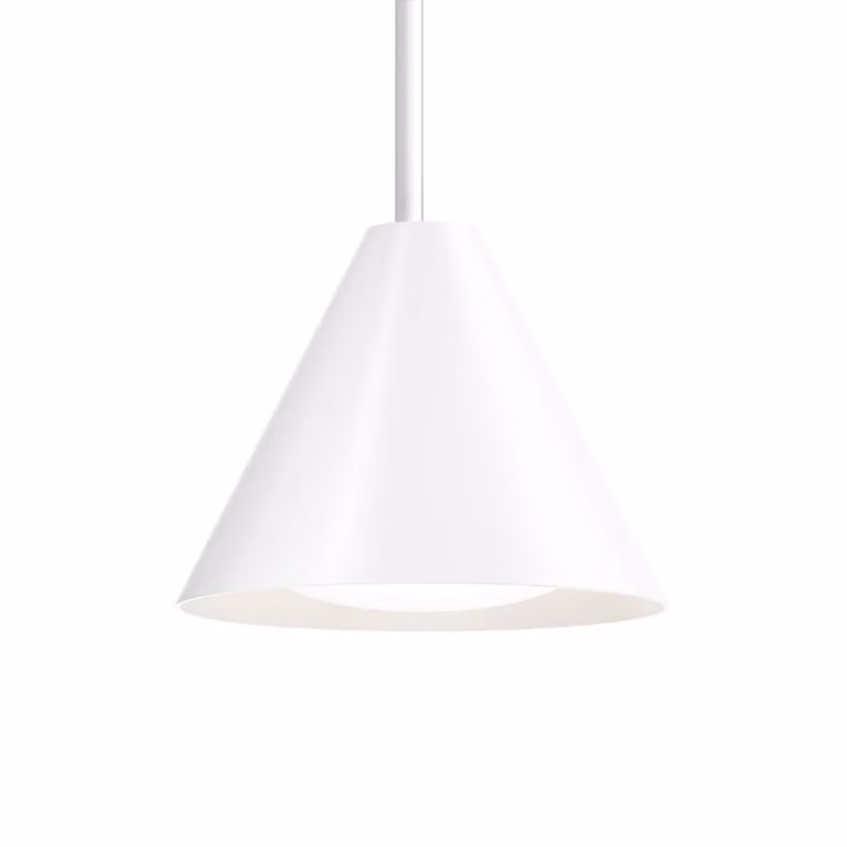 Louis Poulsen Lampada a sospensione Keglen, dimmerabile, Bianco / Opale, Soggiorno / Sala da pranzo, Alluminio, Design, Lampada a sospensione