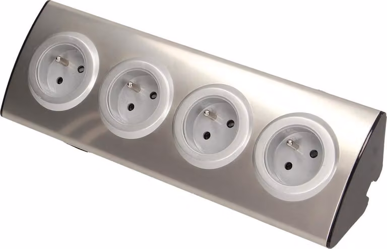 Presa angolare ORNO OR-AE-1340, 4x 230V, acciaio inox