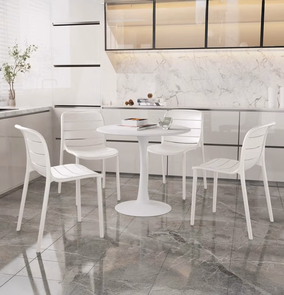 Set di 4 sedie moderne Iris bianche in polipropilene e fibra di vetro per interno ed esterno Il Gruppone Passione Casa – 2