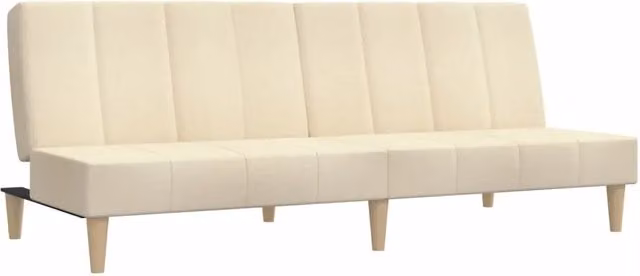 Divano letto | Sof¨¤ letto | Letto singolo a 2 Posti Crema in Tessuto