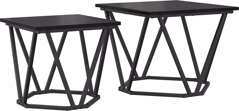 Set tavolini 2 pcs Rovere nero 50 x 50 x 40 cm