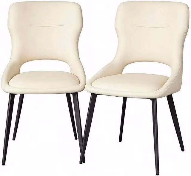 Set di 2 Sedie da Pranzo Moderne in Chenille con Struttura in Metallo, Sedile Imbottito 43x40x86 cm