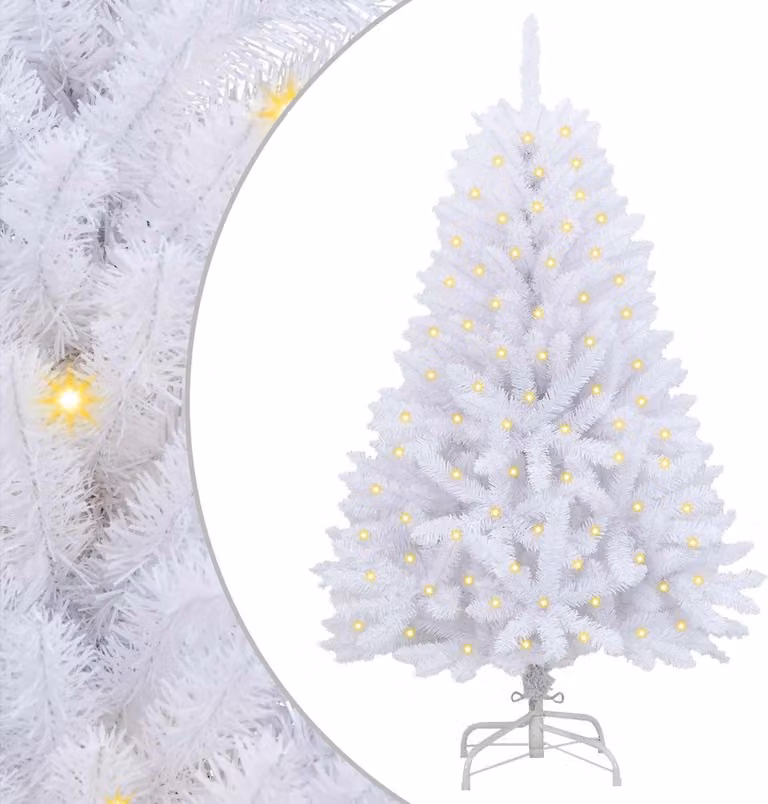 Albero di Natale artificiale Bianco 150 cm PVC e Metallo