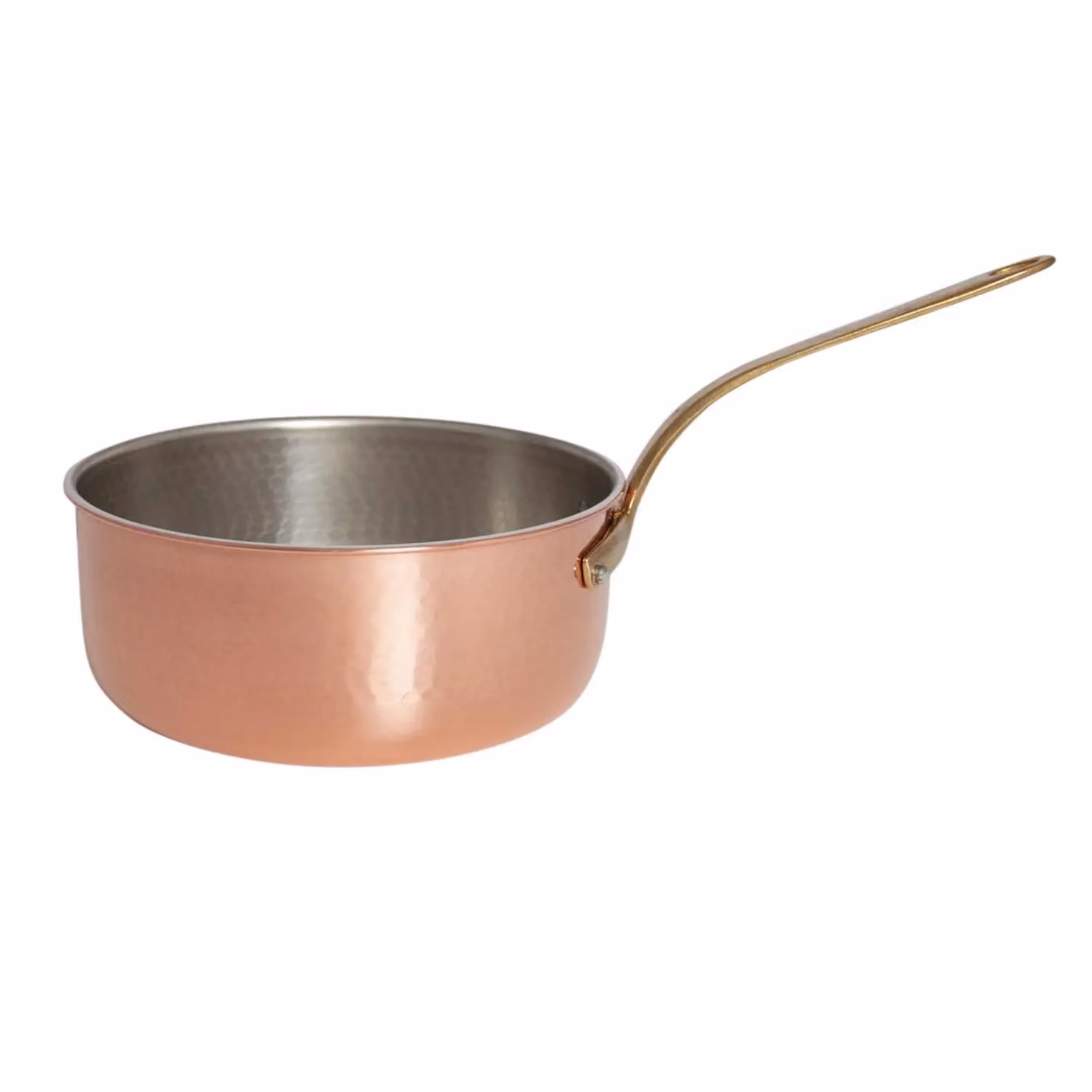Casseruola fonda in rame stagnato con un manico, diam. 14cm