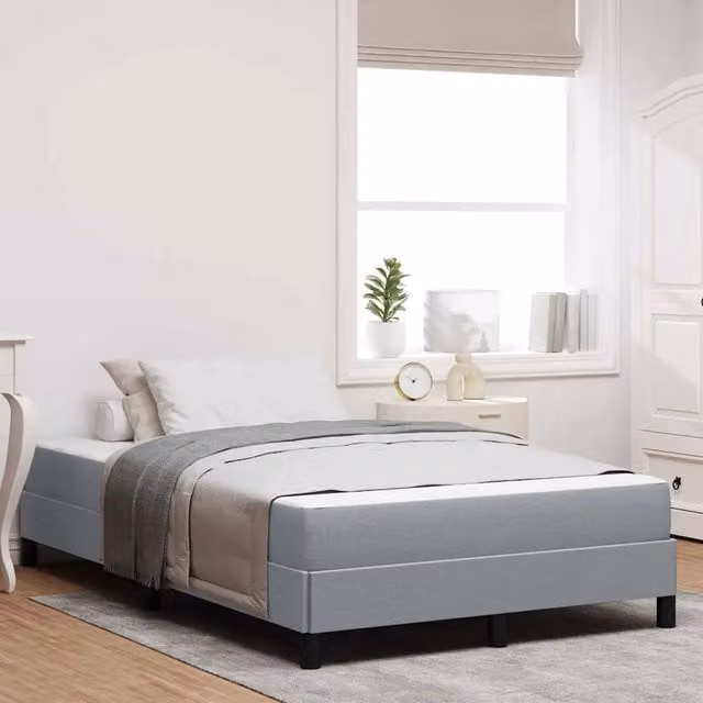 Letto a molle con materasso-Struttura Letto con Materasso Grigio chiaro 120 x 200 cm Tessuto 325178