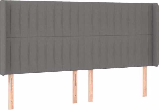 Testiera ad orecchio in tessuto grigio scuro L: 183 cm, P: 16 cm, H: 118/128 cm