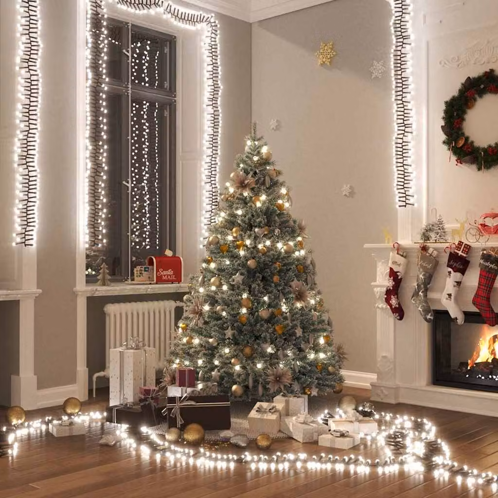 Stringa di luci LED vidaXL con 400 luci bianco freddo in PVC per decorazioni natalizie