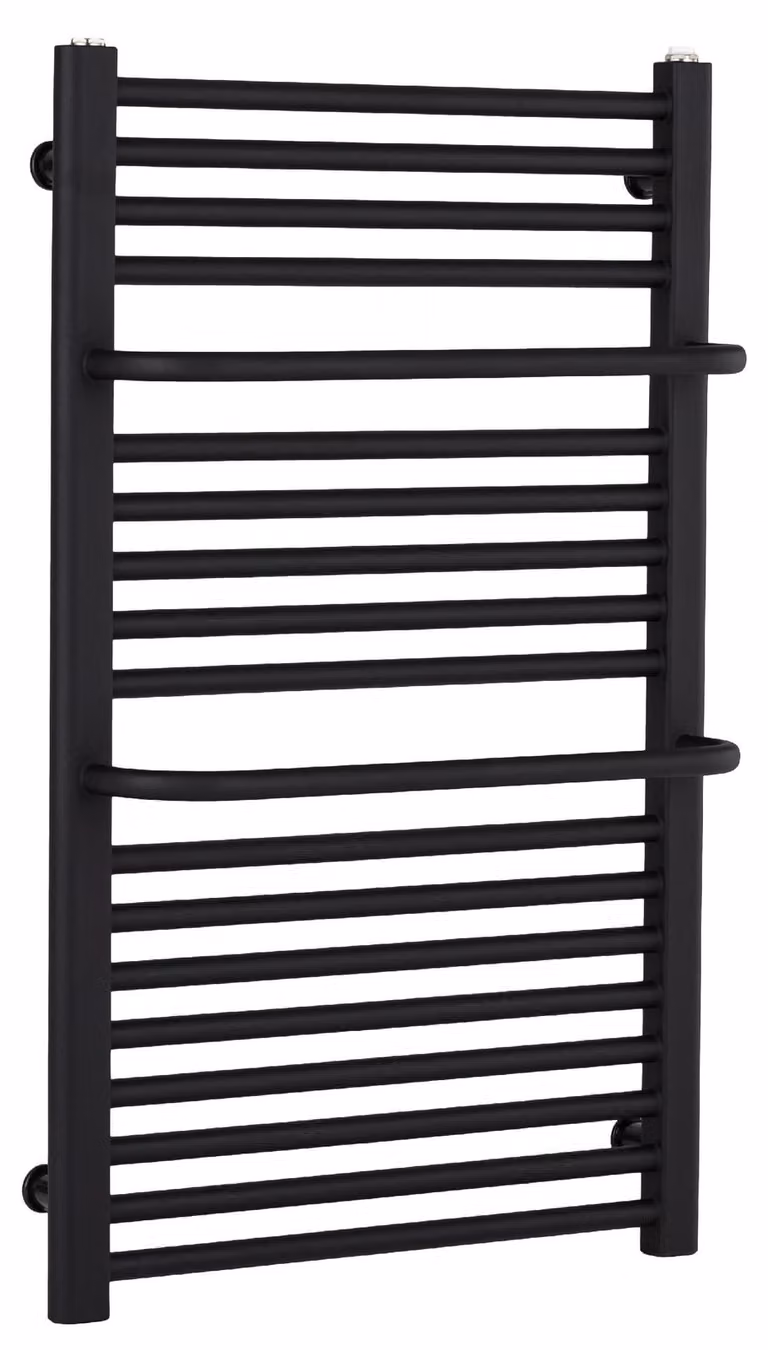CERANO - Radiatore da bagno Antonio - collegamento laterale - 484 W - nero opaco - 860 x 550 mm