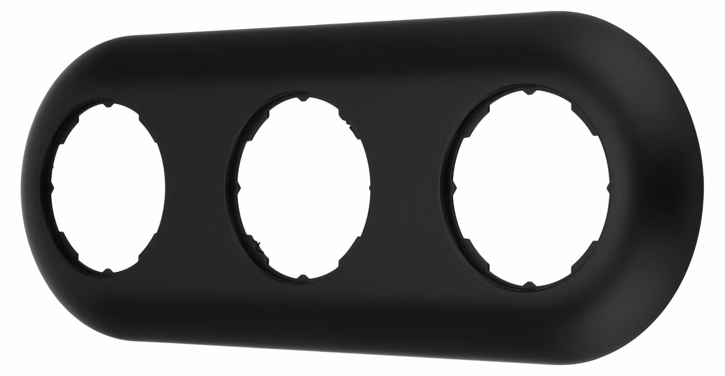 Cornice retrò da incasso a 3 luci I VX1 nero opaco