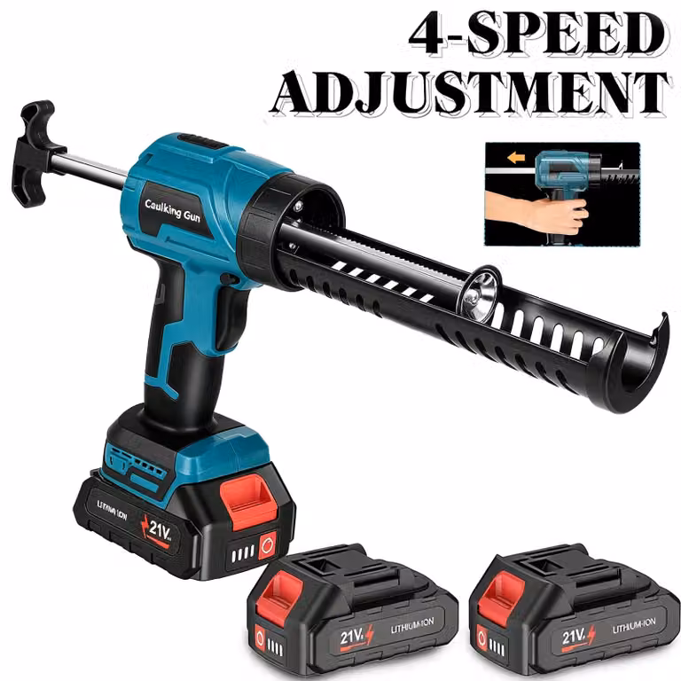 Pistola applicatrice elettrica senza fili - 21 V - 4 velocità - Regolabile - Per adesivi, sigillanti e mastici - Ideale per lavori di piastrellatura e costruzione
