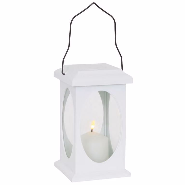 Lanterna a LED "Fiamma", colore: bianco, 23x13,5 cm, per esterni
