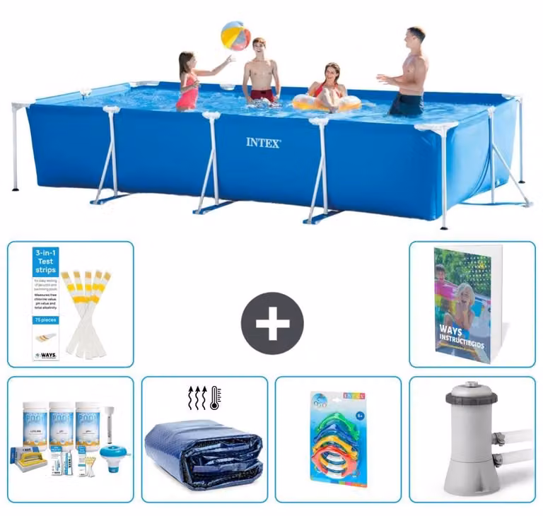 Piscina fuori terra rettangolare - 450x220x84 cm - composta da 5 elementi, modello S108