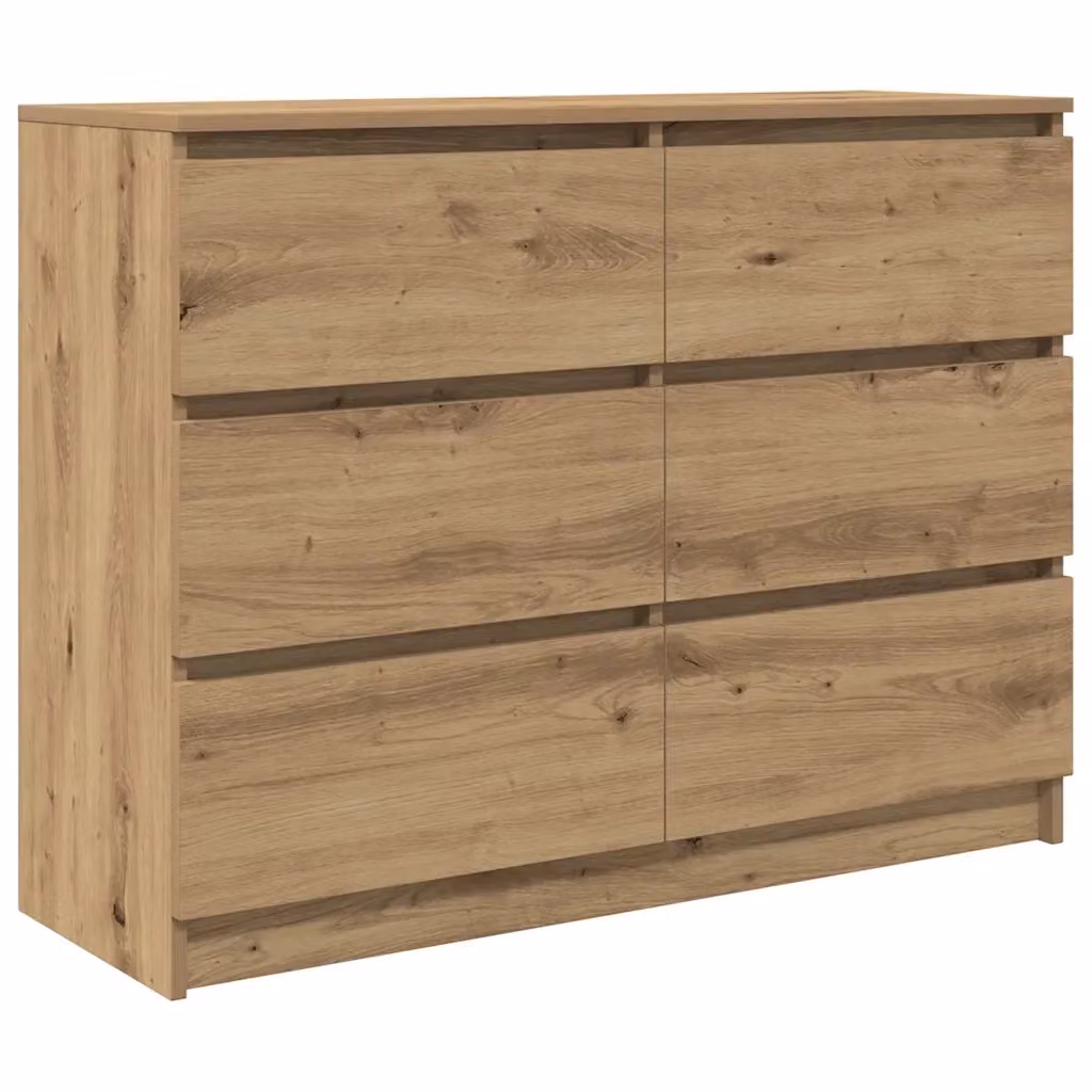 Credenza minimalista vidaXL in legno rovere marrone per sala da pranzo, L/P/H: 100 x 35 x 76 cm – 2