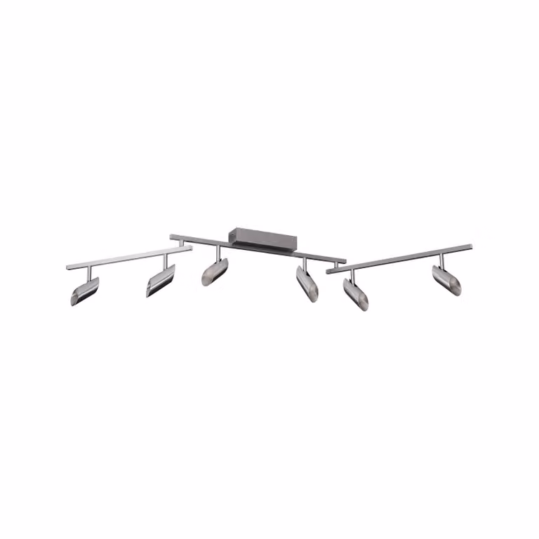 Brilliant Faretto da soffitto LED Risell, lunghezza 142 cm, colore alluminio dimmerabile, Alluminio / Grigio / Zincato, Soggiorno / Sala da pranzo, Alluminio, Moderno