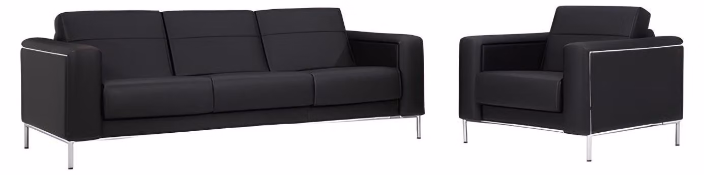 Leder Sofa Couch Polster Garnitur Büromöbel Moderne Couchen 3+1