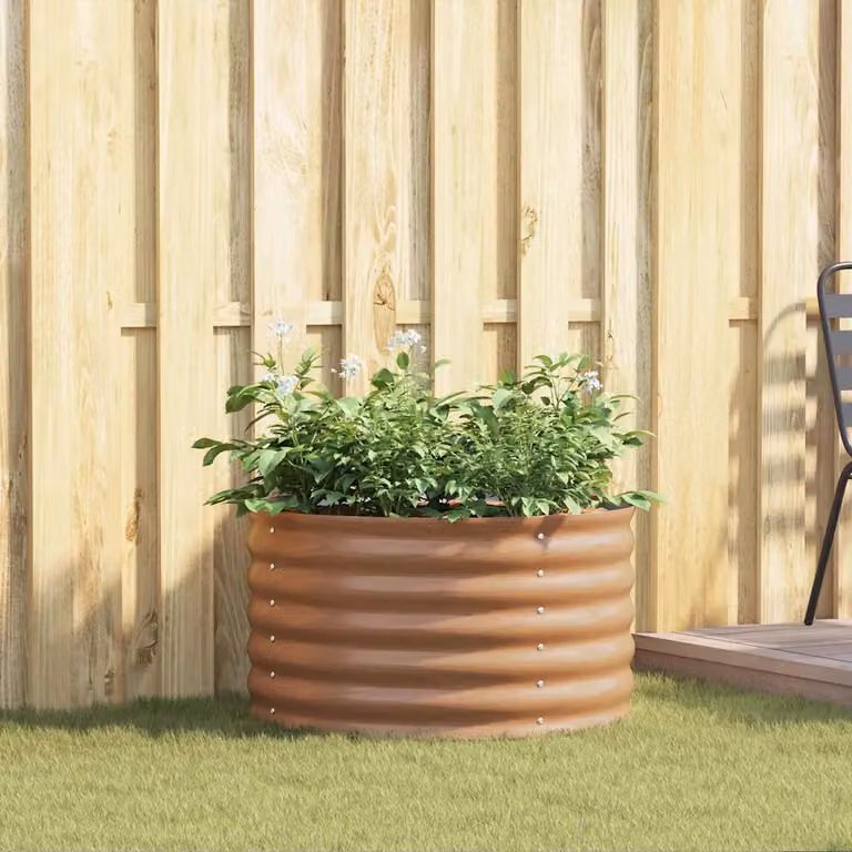 Letto rialzato vidaXL in acciaio color marrone per orto e giardino L: 80 cm, P: 80 cm, H: 44 cm