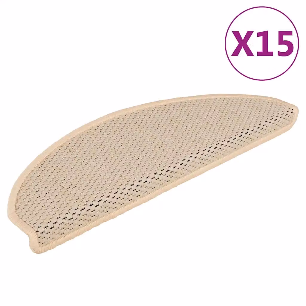 vidaXL Tappeti Autoadesivi Scale Aspetto Sisal 15 pz 65x21x4cm Berbero