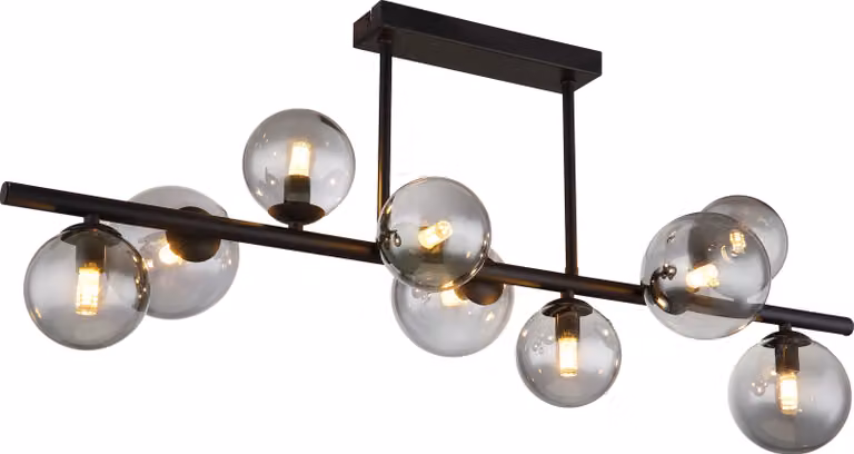 Globo Lighting plafoniera in metallo nero opaco, 9x G9 LED