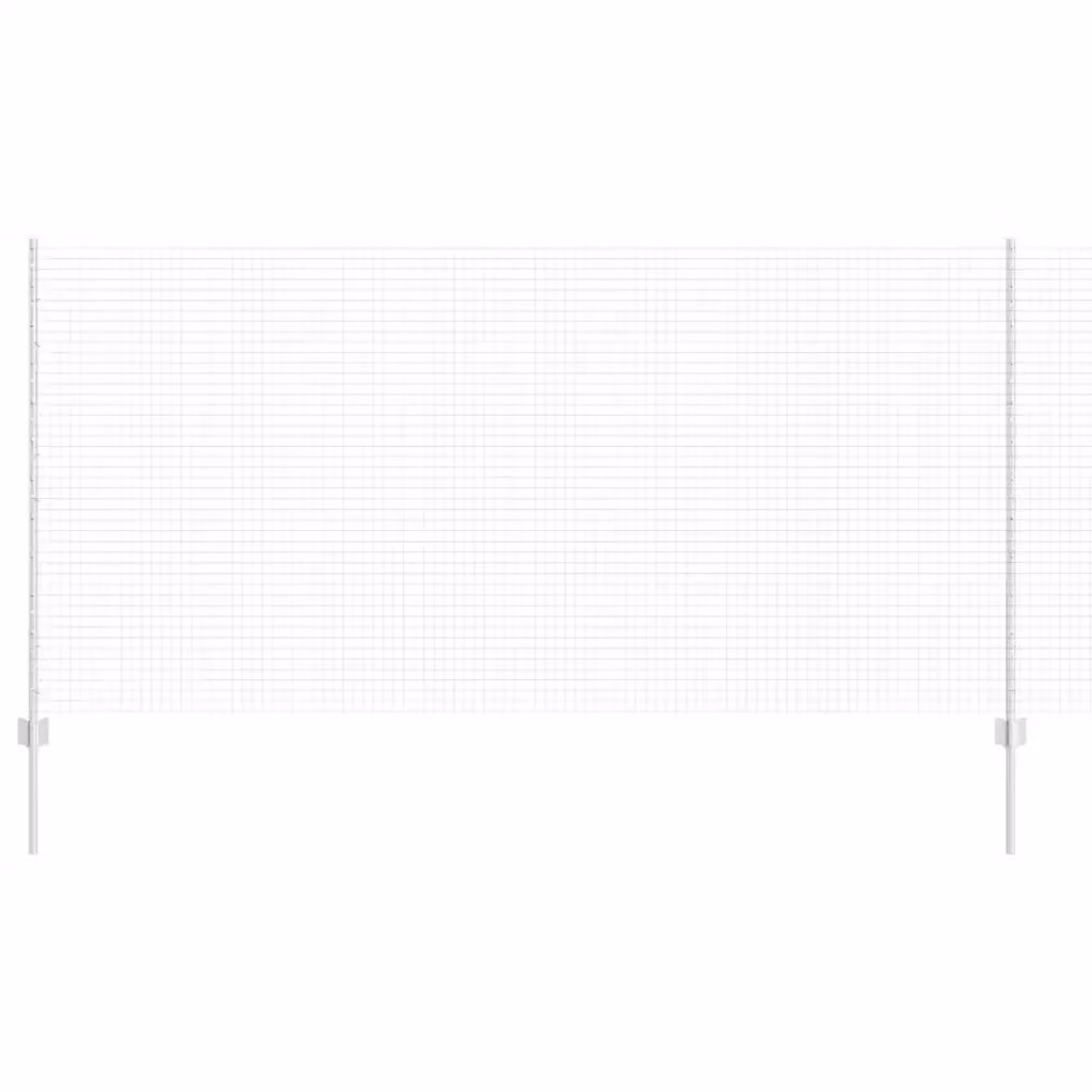 Recinzione Videx in acciaio zincato con pali rotondi da interramento, colore argento, L/P/H: 25 x 1,2 x 1,2 m – 2