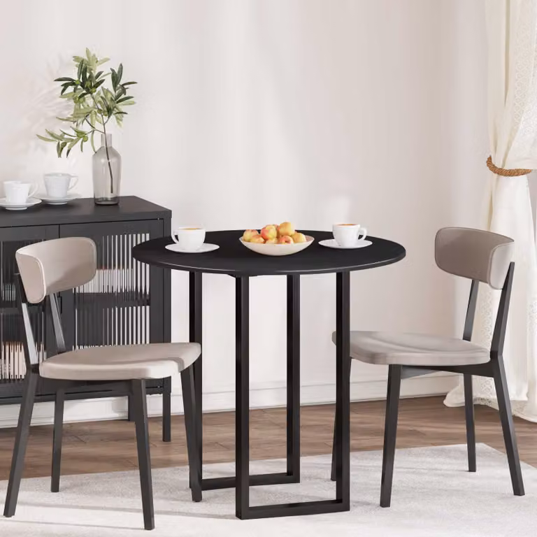 Piano del tavolo rotondo vidaXL in legno ingegnerizzato nero, Ø 80 cm, H 1,5 cm