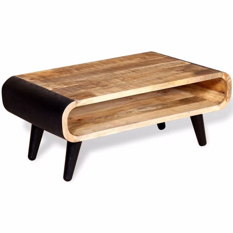 Tavolino in legno di mango grezzo 90 x 55 x 39 cm