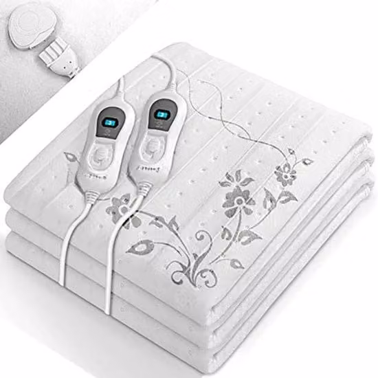 Deken elettrico a riscaldamento - Deken elettrico per letto - 2 persone - Bianco