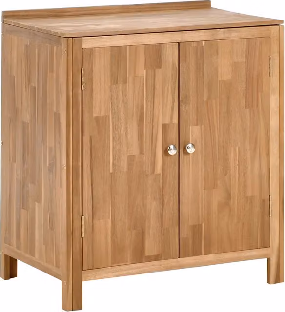 Mobile da cucina per esterni in legno di acacia marrone 2 ripiani con top 50 x 80 x 90 cm Giardino Cucina Pranzo