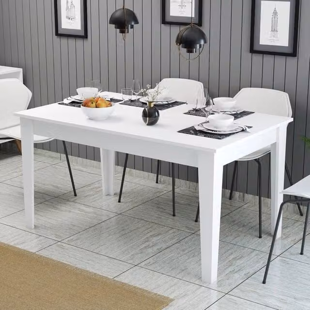 Tavolo fisso DMORA Viverone per 6 persone, rettangolare, bianco L: 145 cm, P: 88 cm, H: 75 cm