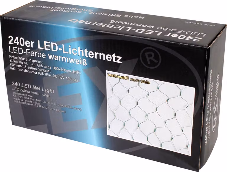 Rete luminosa a LED 240 LED bianco caldo cavo verde 3x3m illuminazione padiglione esterno