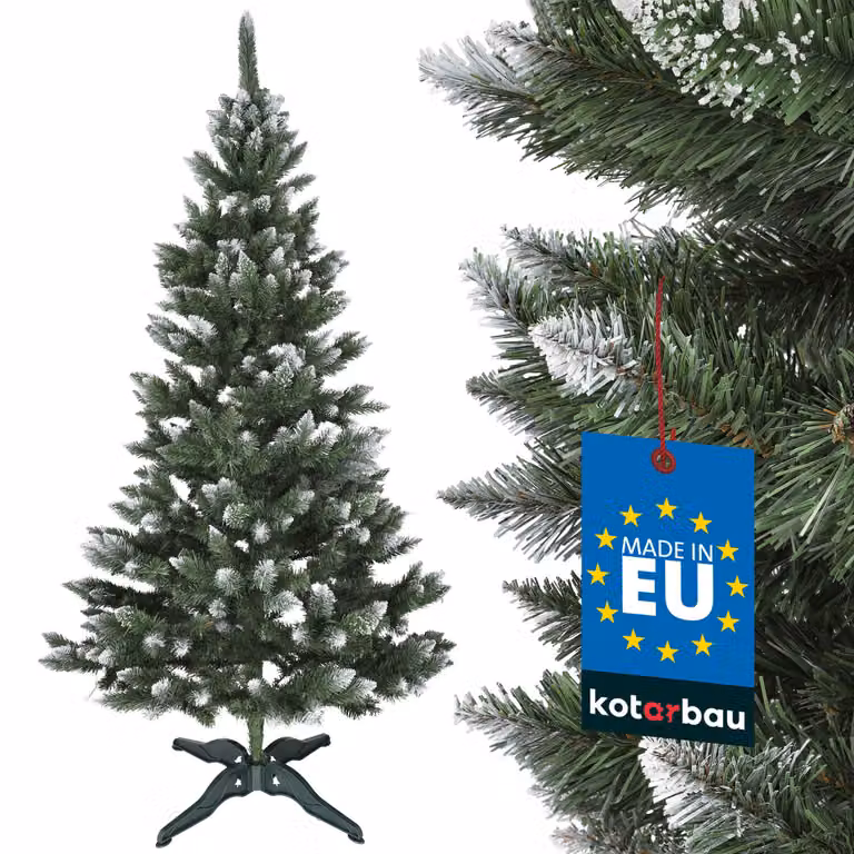 KOTARBAU® Albero di Natale Artificiale Neve 220 cm Abete Diamante Artificiale con Supporto in Plastica Albero di Natale Albero di Natale