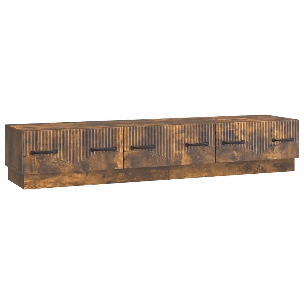 Mobile TV moderno vidaXL in legno color rovere fumo marrone L: 147 cm, P: 34,5 cm, H: 27 cm – 2