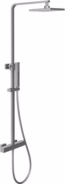 Colonna doccia rigida Parama con soffione e doccetta in acciaio inox, finitura cromata, H: 150 cm, L: 20 cm, P: 20 cm – 1