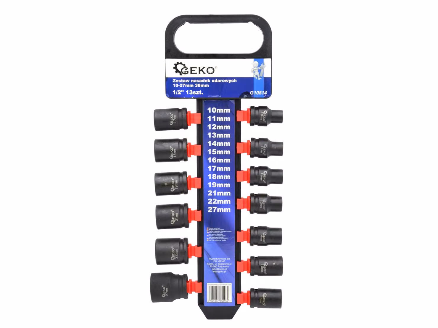 GEKO Prese ad impulsi 1/2", 13 pezzi 10-27 mm, 38 mm, G10514