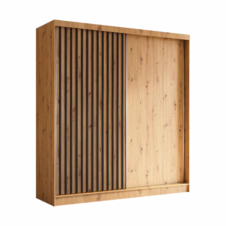 AX LIVING Cabinio armadio ad ante scorrevoli Artisan 200cm con doghe