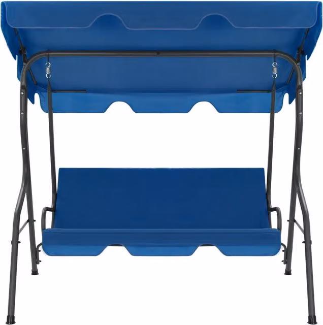 Panchina a dondolo da giardino blu scuro in metallo e plastica L/P/H: 170 x 110 x 153 cm