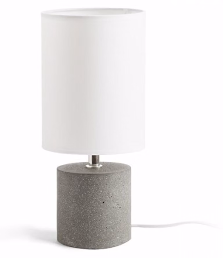 CAMINO lampada da tavolo con paralume in cemento bianco 230V LED E27 15W