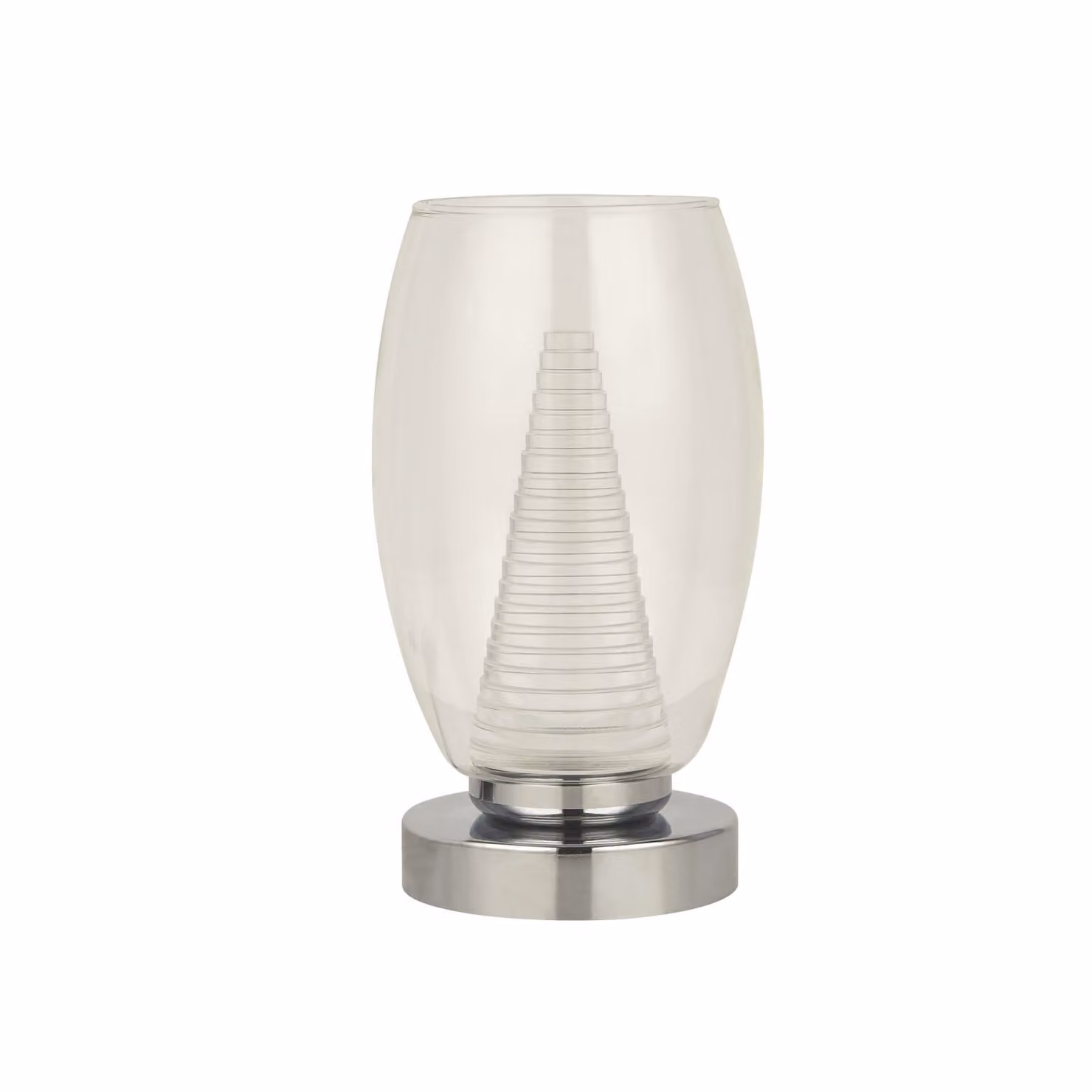 Lampada da comodino LED in metallo D: 11,5 cm rotondo 20,5 cm alto Cromo 3000 K bianco caldo 448 lm Lampada da tavolo moderna