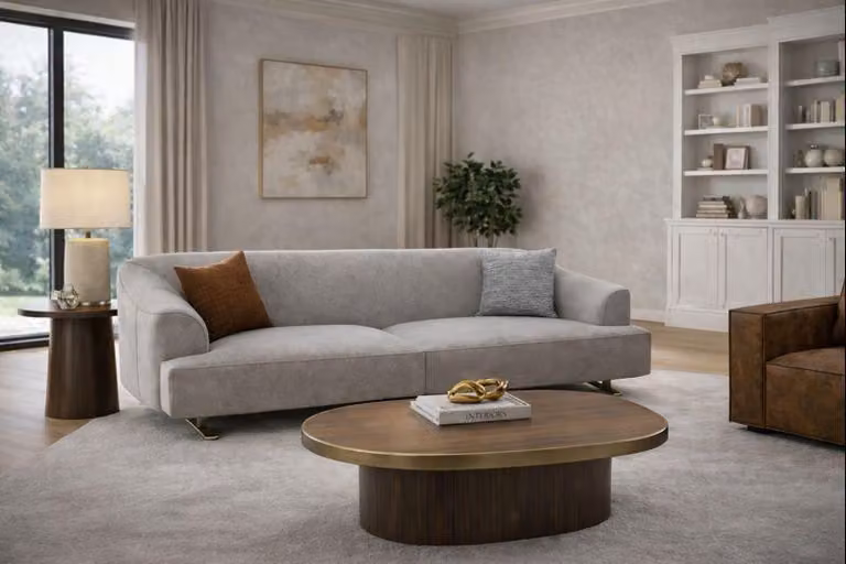 Stilvolle Wohnzimmer Graue Polstercouch Designer 3-Sitzer Sofa