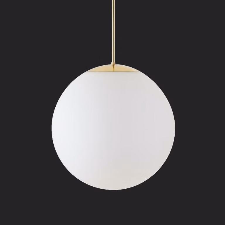 OSMONT ADR72545 ADRIA P4 HP Apparecchio a sospensione in vetro ottone lucido / bianco IP40 4000 K 58W LED combinazione di emergenza 3 h