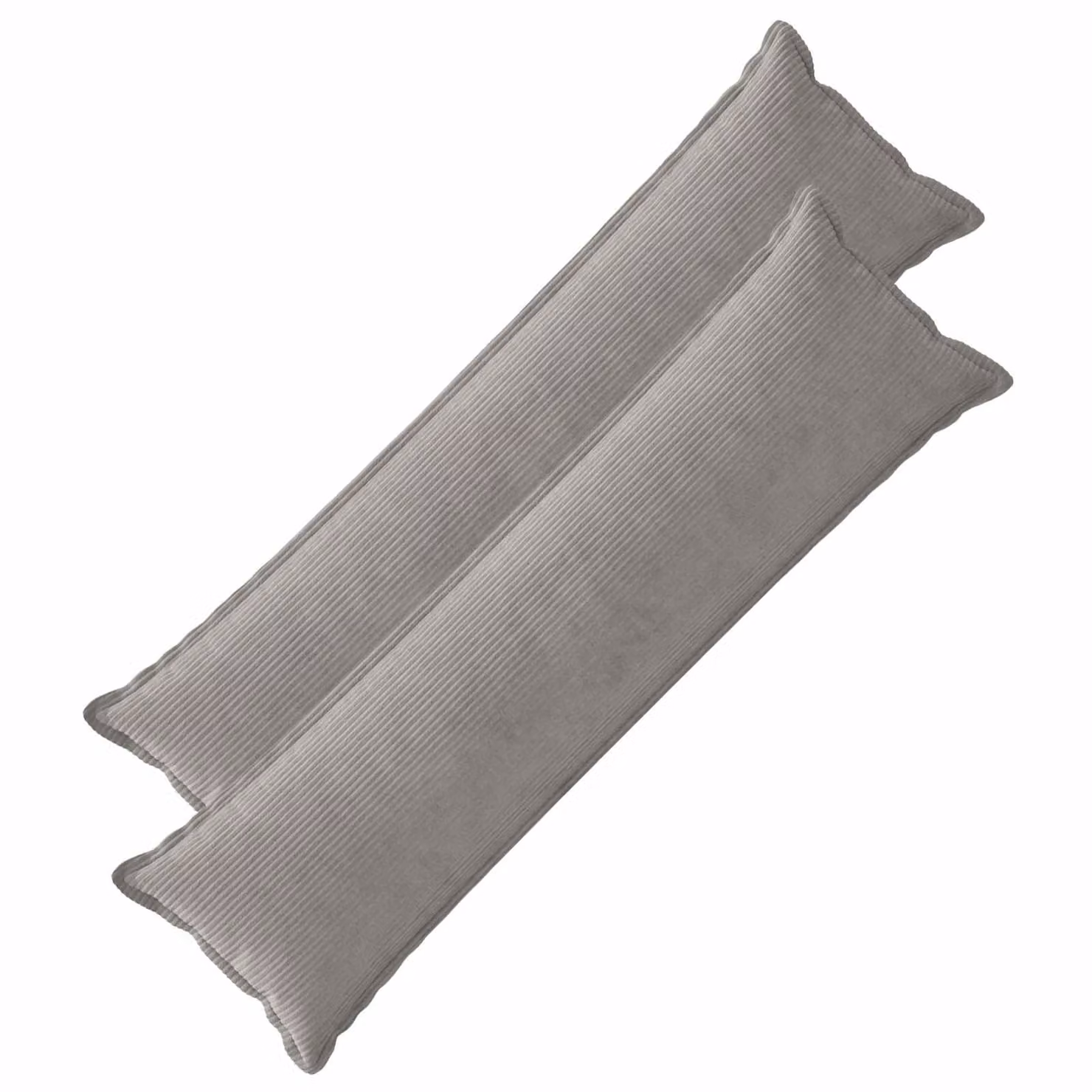 Set di 2 federe vidaXL HOUTEN in velluto a coste, Grigio Chiaro, L 145 x P 40 cm