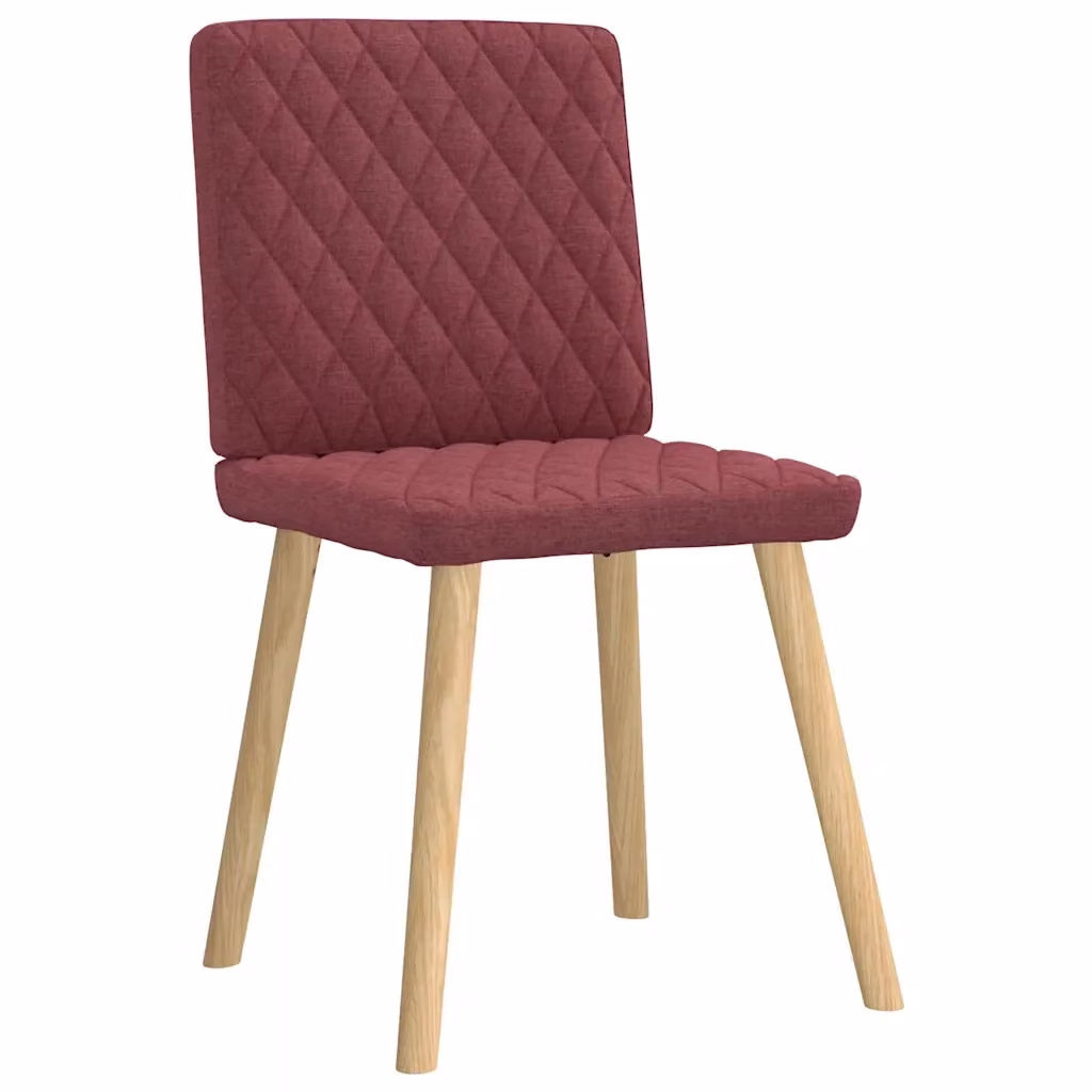 Set di 4 sedie da pranzo vidaXL in tessuto rosso moderno per cucina e soggiorno – 2