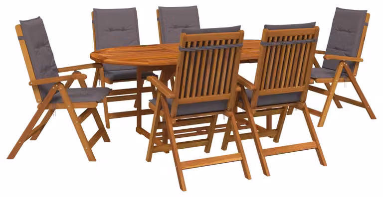 Set da esterno per giardino con ombrellone, composto da 8 pezzi, per 6 persone