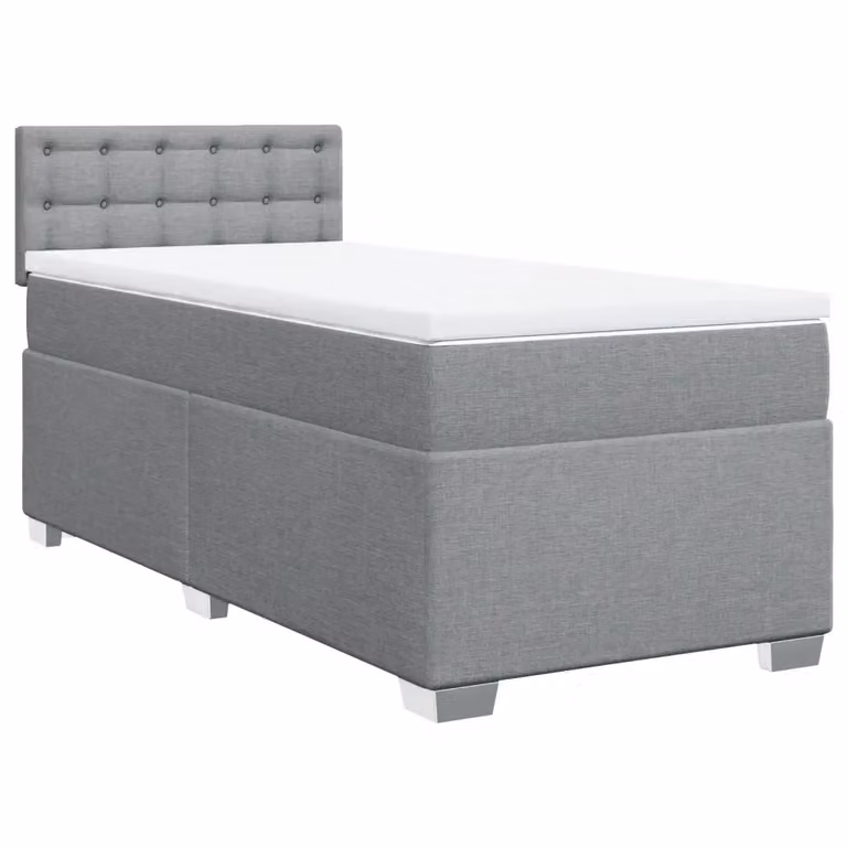 Letto Ibrido con Giroletto a Molle e Materasso vidaXL Grigio Chiaro e Bianco L/P/H: 90 x 190 cm