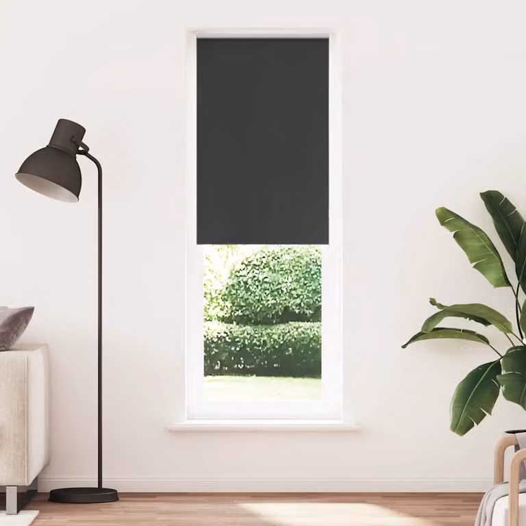 Tenda a Rullo Oscurante vidaXL in Poliestere, Colore Antracite o Nero, L/P/H: 65 x 60,7 x 210 cm