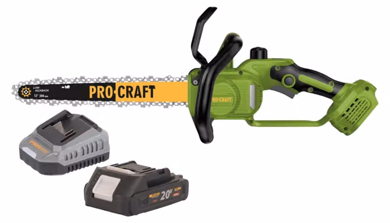 Motosega a batteria Procraft PKA33-BB 20 V 304 mm Brushless + 1x batteria 2,0 Ah + caricabatteria