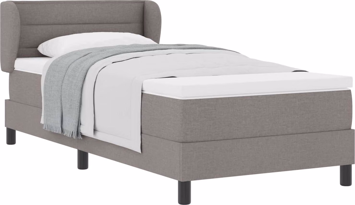 vidaXL Letto a molle insacchettate con testata in tessuto taupe 90 x 200 cm